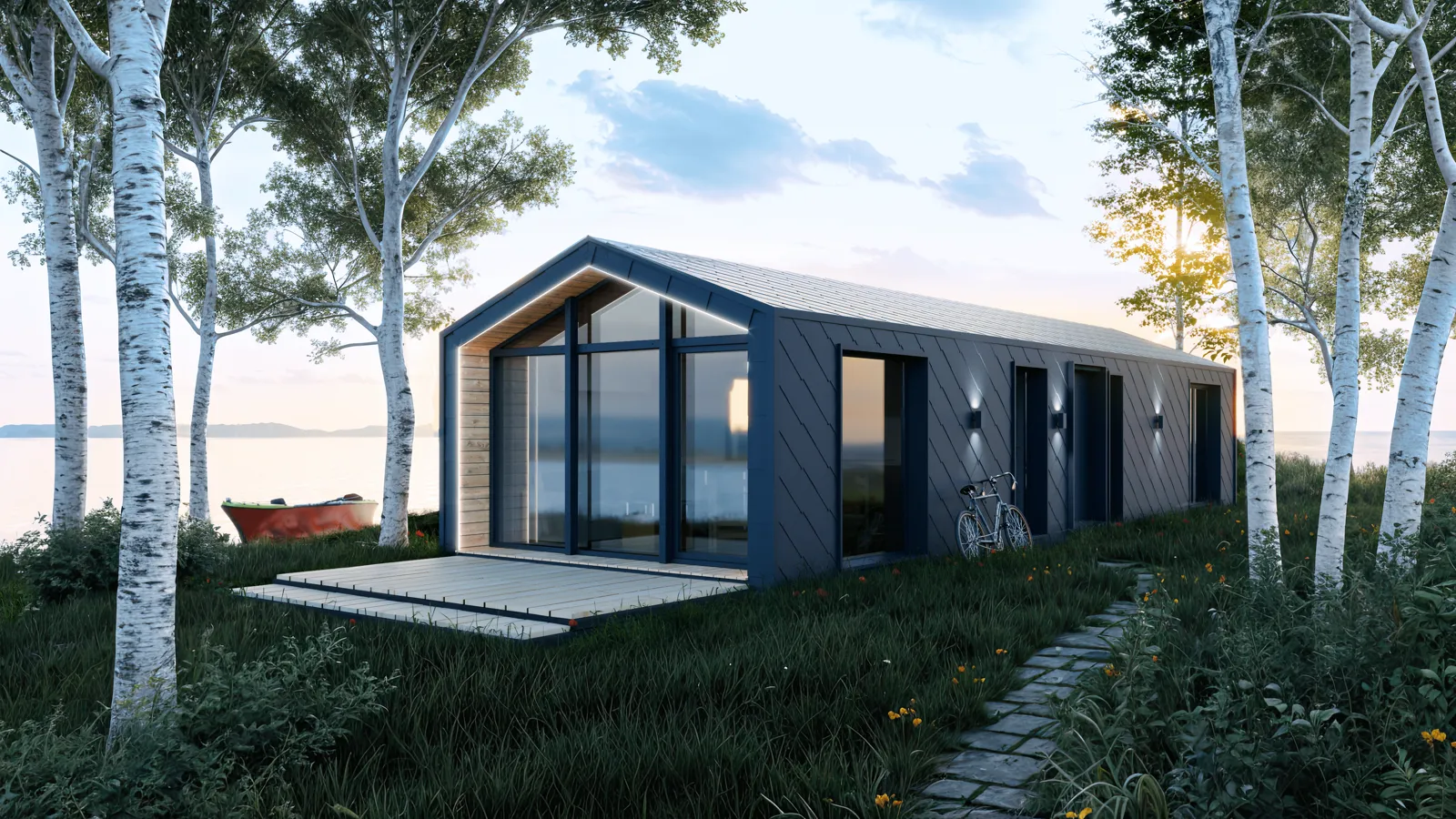 Dom mobilny Silver Moon 57 m² — widok z zewnątrz